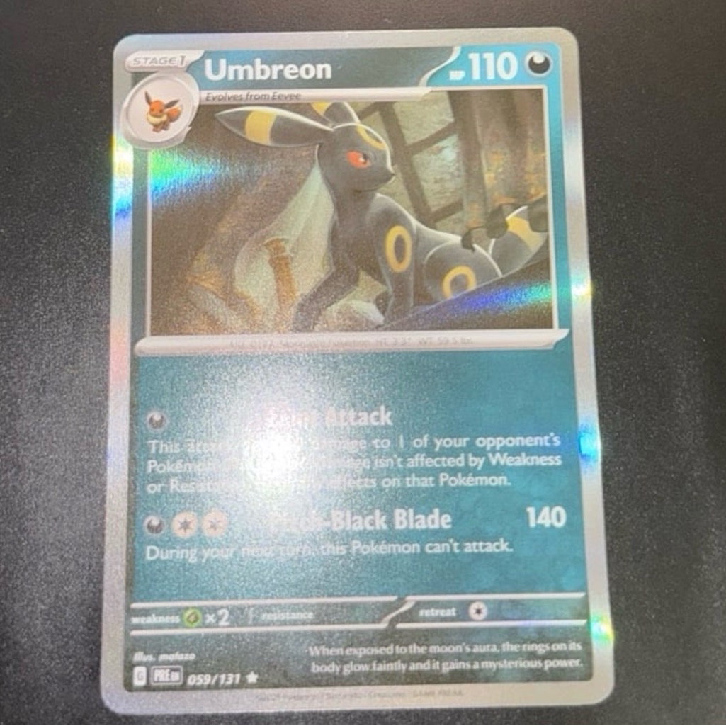 Umbreon 59131 Brand New Rare Reverse Holofoil 2025 Sv Prismatic Evolutions Art